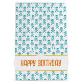 海賊石骨ハッピーバースデーキッズカラフルおもしろい ミディアムペーパーバッグ (裏面)