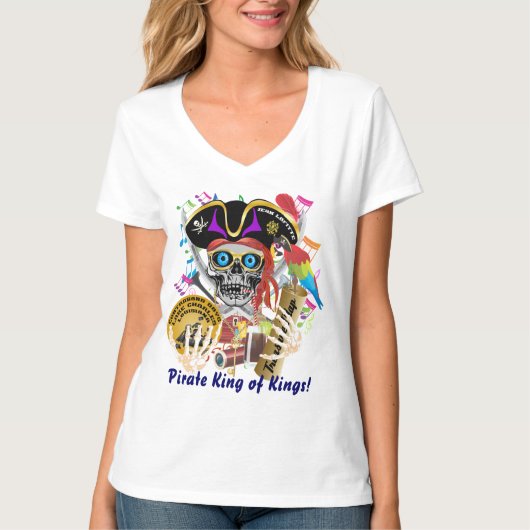 海賊禁制品の女性すべてのスタイルライト Tシャツ (正面)