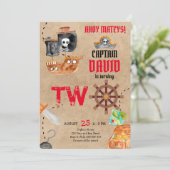 海賊第二誕生日ボーイ二歳パーティー 招待状 (スタンド正面)