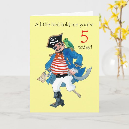 海賊第5誕生日カード カード (黄色い花)