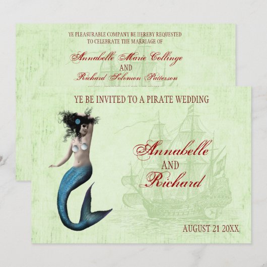 海賊結婚式招待状 招待状 (正面/裏面)