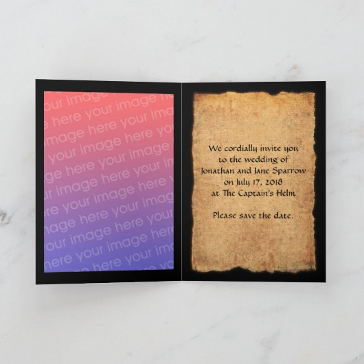 海賊結婚式 招待状 (内部)