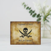 海賊結婚式Save the Date Postcard 案内ポストカード (スタンド正面)