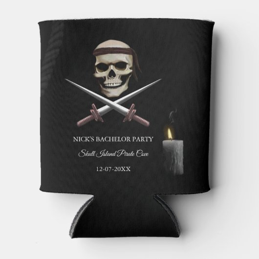 海賊航海のをテーマにした海賊の学士号/誕生日 缶クーラー (正面)