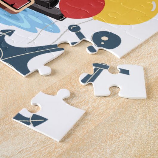 海賊航海の海ありがとう誕生日ギフトカード ジグソーパズル (側面)