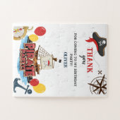 海賊航海の海ありがとう誕生日ギフトカード ジグソーパズル (横)