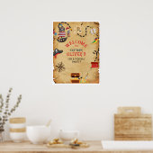 海賊航海の海ウェルカム誕生日宝 ポスター (キッチン)