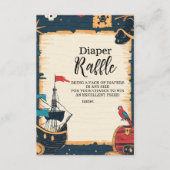 海賊航海の赤ちゃんシャワーおむつラッフル エンクロージャーカード (正面)