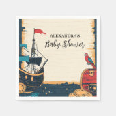 海賊航海の赤ちゃんシャワー スタンダードカクテルナプキン (正面)