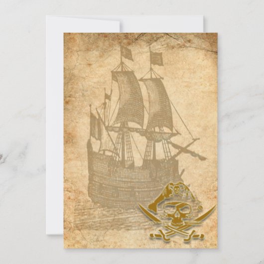 海賊船およびスカルの招待 招待状 (正面)