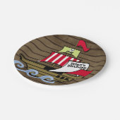 海賊船および木板 ペーパープレート (アングル)