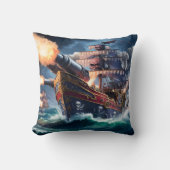 海賊船からの大砲の発射 クッション (正面)