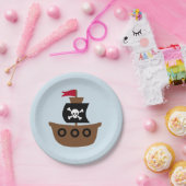 海賊船が付いている紙皿 ペーパープレート (パーティー)