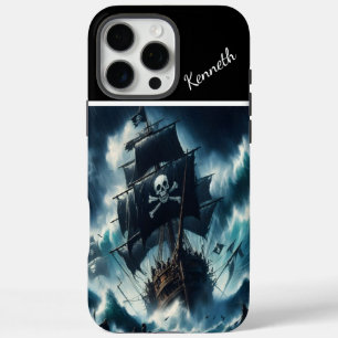 海賊船が嵐と戦う iPhone 16 PRO MAXケース