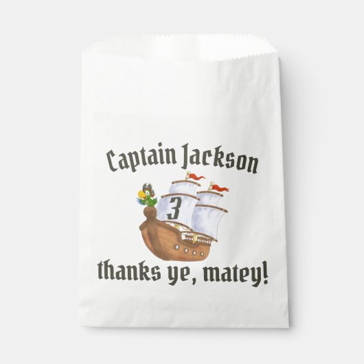 海賊船こども達誕生日 フェイバーバッグ (正面)