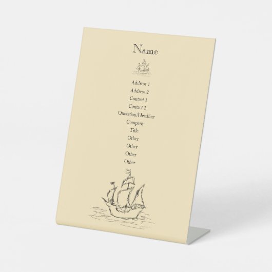 海賊船とのビジネス情報 台座サイン (正面)