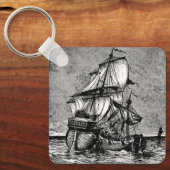 海賊船とガレオン キーホルダー (正面)