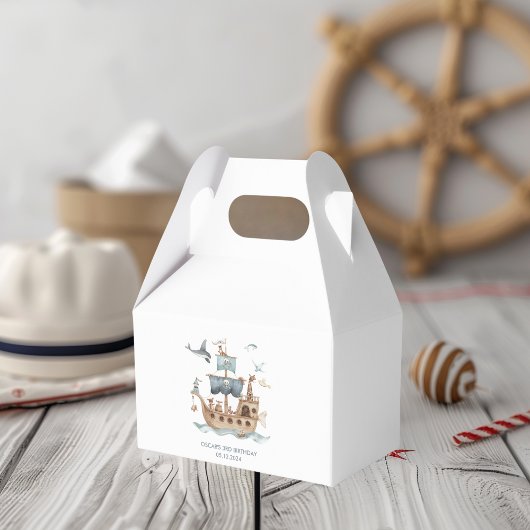 海賊船と動物の子供のパーティー フェイバーボックス