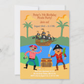 海賊船と宝の誕生会 招待状 (正面)