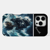 海賊船と嵐の戦い iPhoneケース (裏面横)
