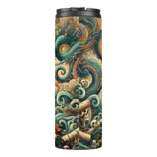 海賊船と海の龍 タンブラー (裏面)