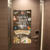 海賊船のような船乗りパーティーのようなクルーズ 横断幕