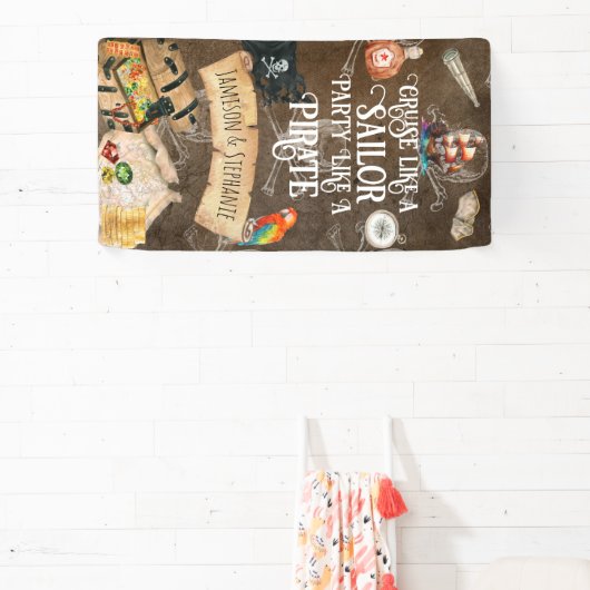 海賊船のような船乗りパーティーのようなクルーズ 横断幕 (インサイチュ)