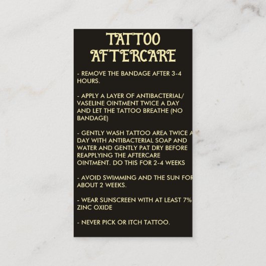 海賊船のタトゥー後援命令 名刺 (裏面)