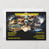 海賊船のドクロと骨の宝箱 招待状 (正面)