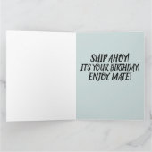 海賊船の写真 お誕生日おめでとう 大きなカード カード (内部)