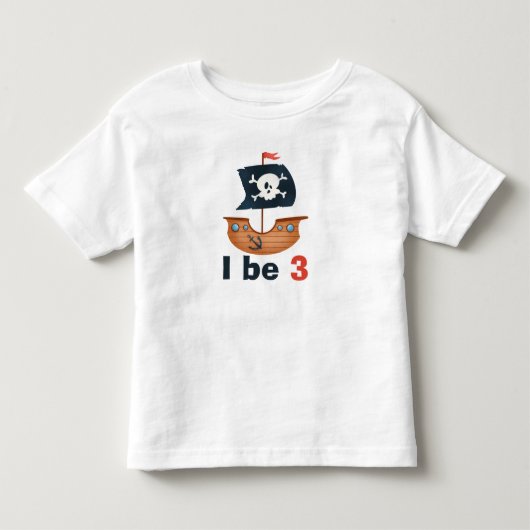 海賊船の名入れ誕生日 トドラーTシャツ (正面)