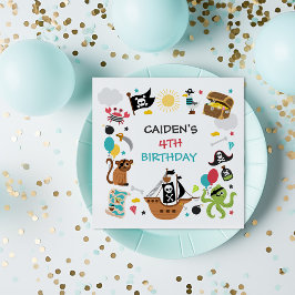 海賊船の宝物の誕生日パーティー スタンダードカクテルナプキン