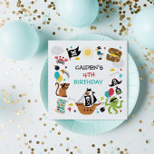 海賊船の宝物の誕生日パーティー スタンダードカクテルナプキン