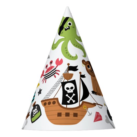 海賊船の宝物の誕生日パーティー パーティーハット (正面)