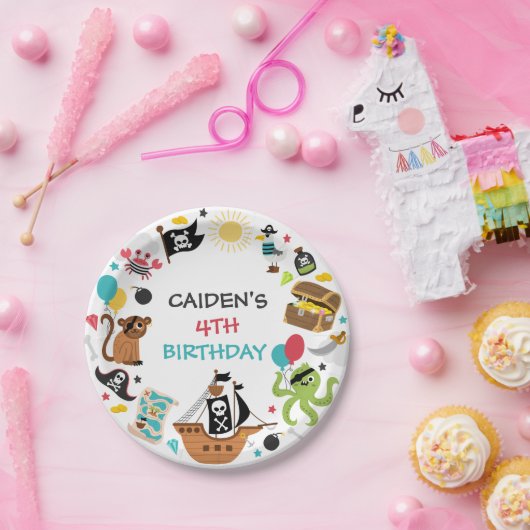 海賊船の宝物の誕生日パーティー ペーパープレート (パーティー)