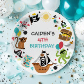 海賊船の宝物の誕生日パーティー ペーパープレート
