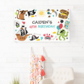 海賊船の宝物の誕生日パーティー 横断幕 (インサイチュ)