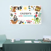 海賊船の宝物の誕生日パーティー 横断幕 (トレードショー)