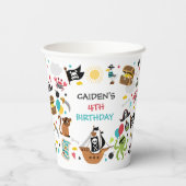 海賊船の宝物の誕生日パーティー 紙コップ (裏面)