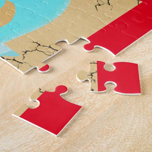 海賊船の宝物マップかわいいパーソナライズされた子たち ジグソーパズル (側面)