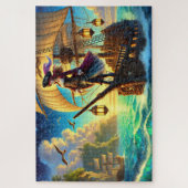 海賊船の幻想的な海の冒険 ファンタジー ジグソーパズル (縦)