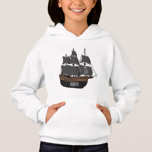 海賊船の漫画イラストレーション (正面)