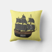 海賊船の漫画イラストレーション クッション (裏面)