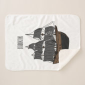 海賊船の漫画イラストレーション シェルパブランケット (正面(横))