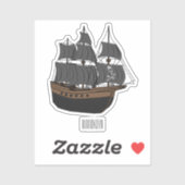 海賊船の漫画イラストレーション シール (シート)