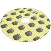 海賊船の漫画イラストレーション ブラッシュドポリエステルツリースカート (アングル)