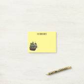 海賊船の漫画イラストレーション ポストイット (デスク上)