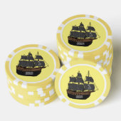 海賊船の漫画イラストレーション ポーカーチップ (積み重ね)