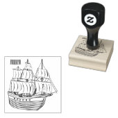 海賊船の漫画イラストレーション ラバースタンプ (押印)