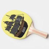海賊船の漫画イラストレーション 卓球ラケット (横)